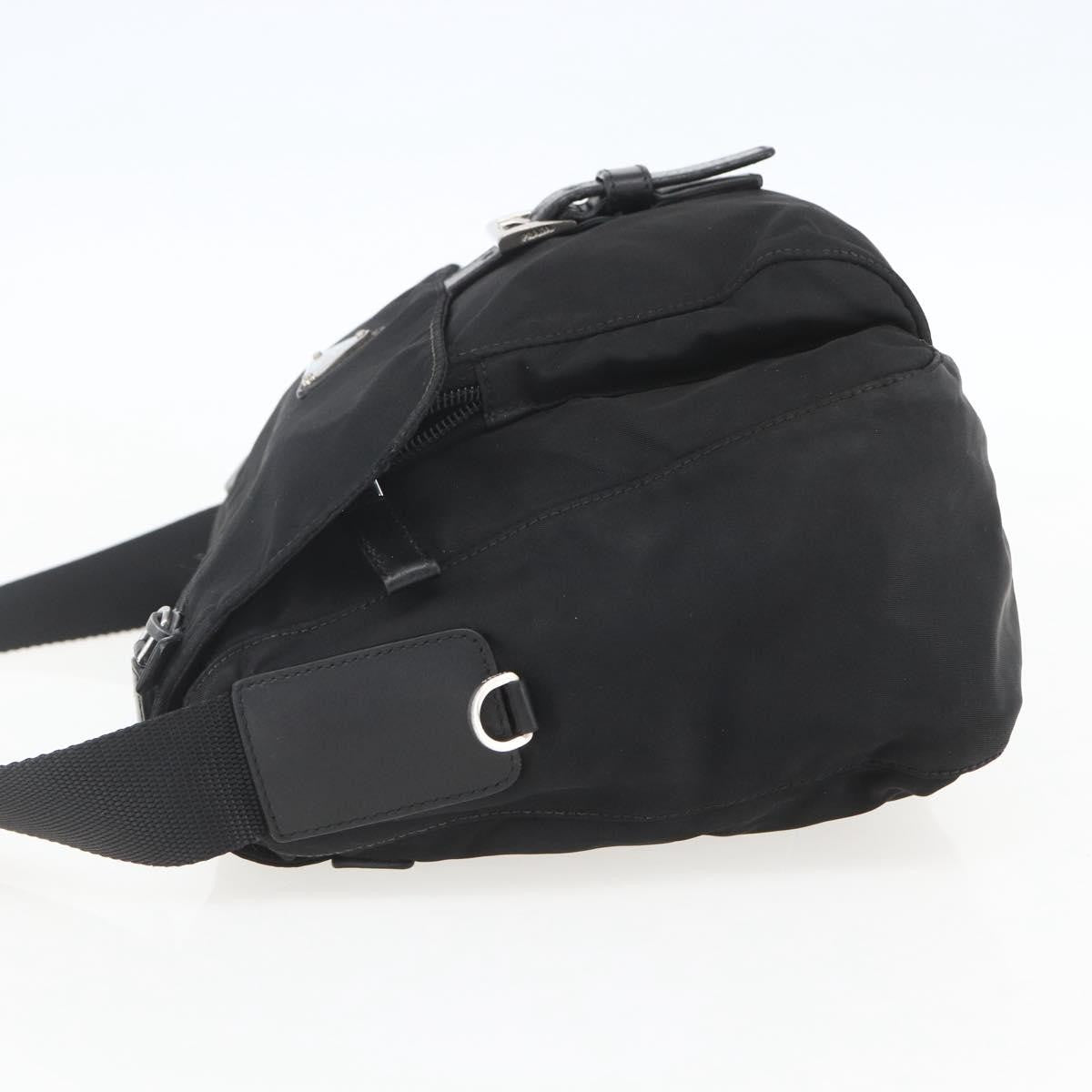 Prada Buckle Messenger Bag Tessuto, BLACK, NYLON, Shoulder bag