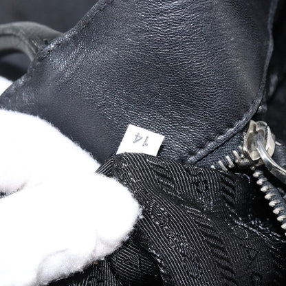 Prada Bow Tote Tessuto with Leather, BLACK, NYLON, Tote bag