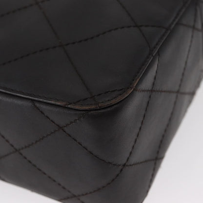 Chanel Vintage Front Pocket Camera Shoulder Bag Leather, BROWN, LEATHER, Shoulder bag