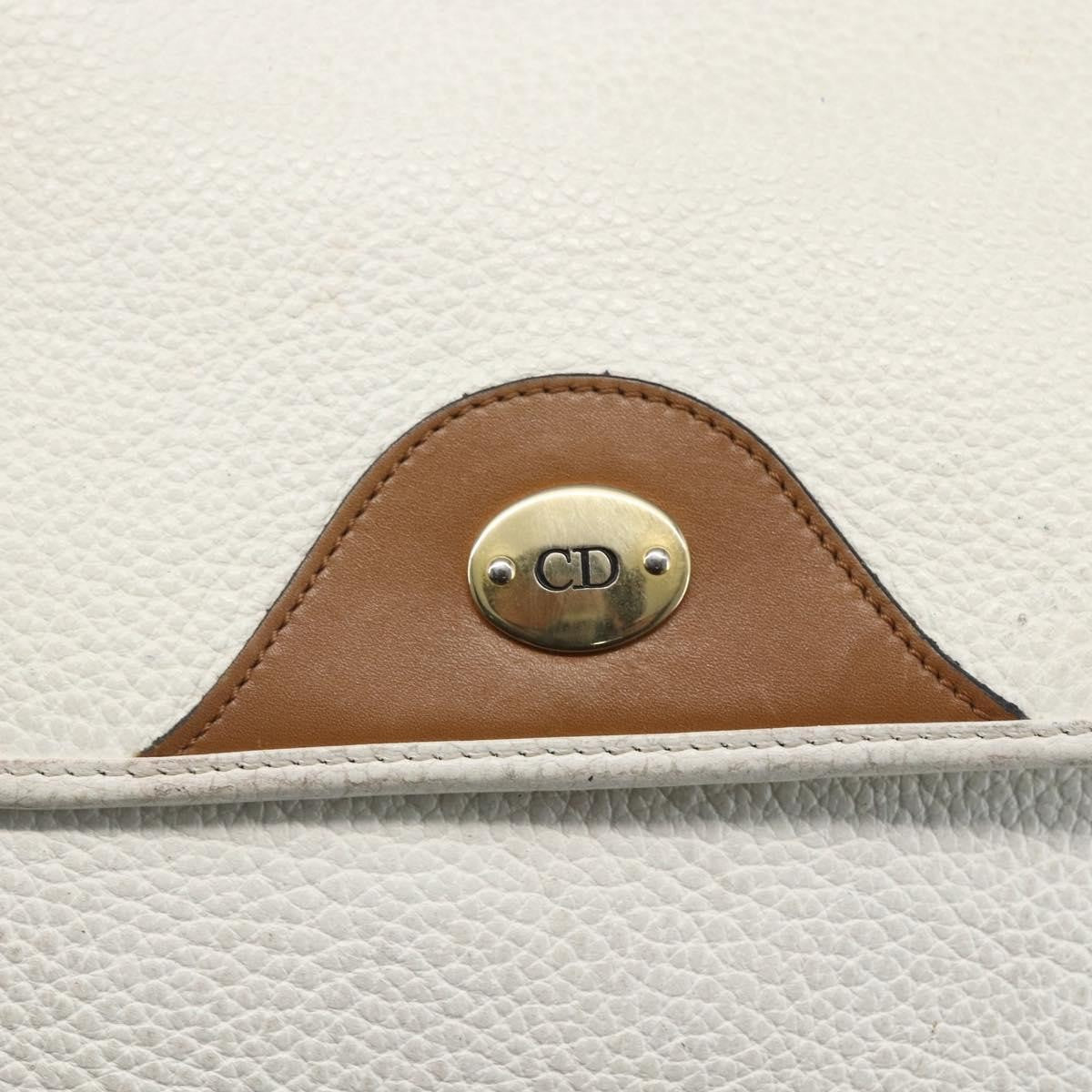 Christian Dior Vintage Shoulder Bag Leather, WHITE, LEATHER, Shoulder bag