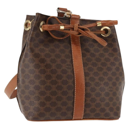 Celine Vintage Macadam Shoulder Bag Canvas, BROWN, PVC, Shoulder bag