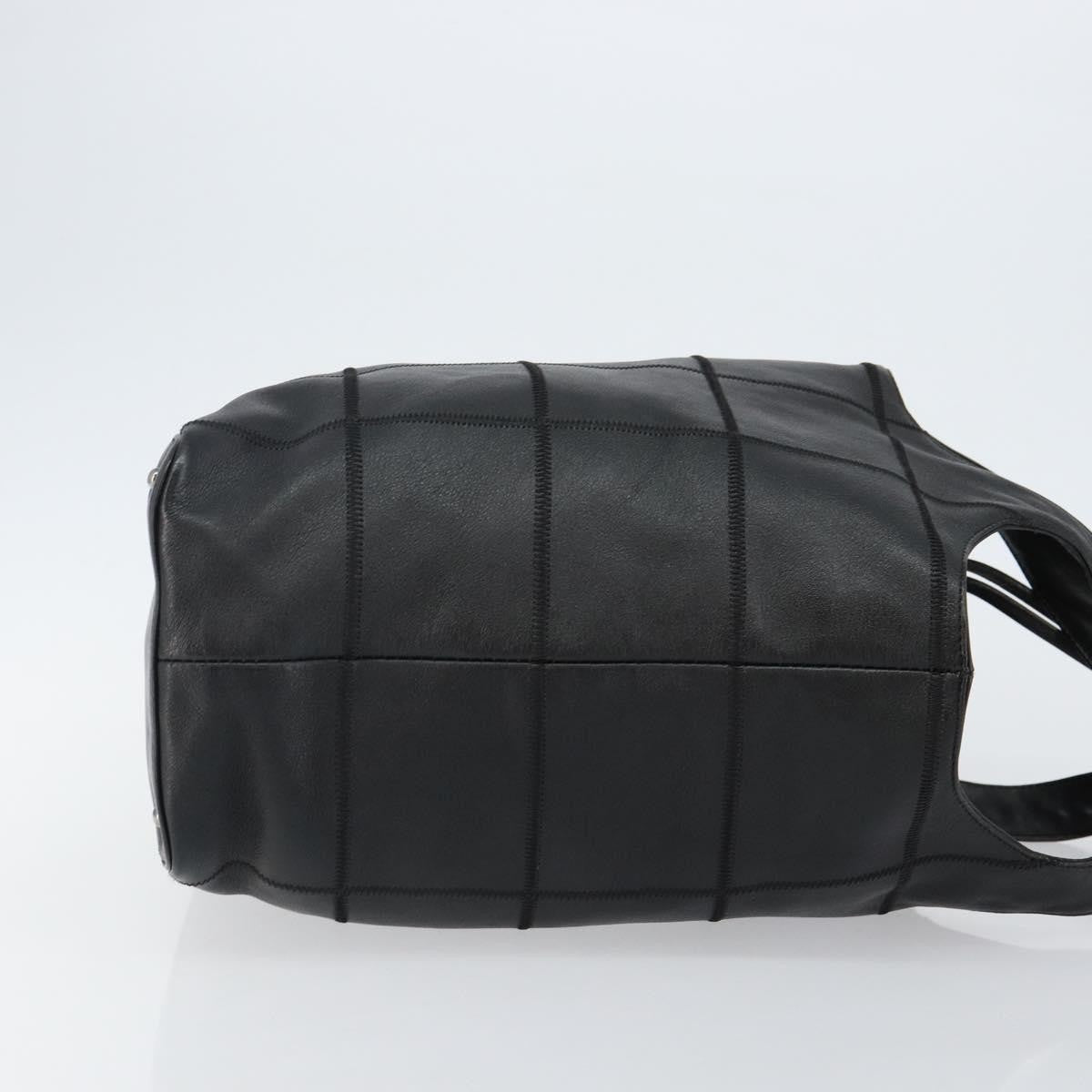 Chanel Square Stitch Tassel Hobo Quilted Leather, BLACK, LEATHER, Handbag