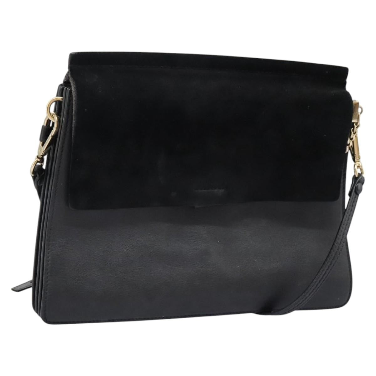 Chloe Faye Shoulder Bag Leather and Suede, BLACK, SUEDE, Shoulder bag