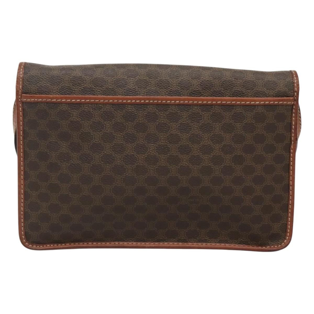 Celine Macadam Shoulder Bag PVC Leather, BROWN, CANVAS, Shoulder bag