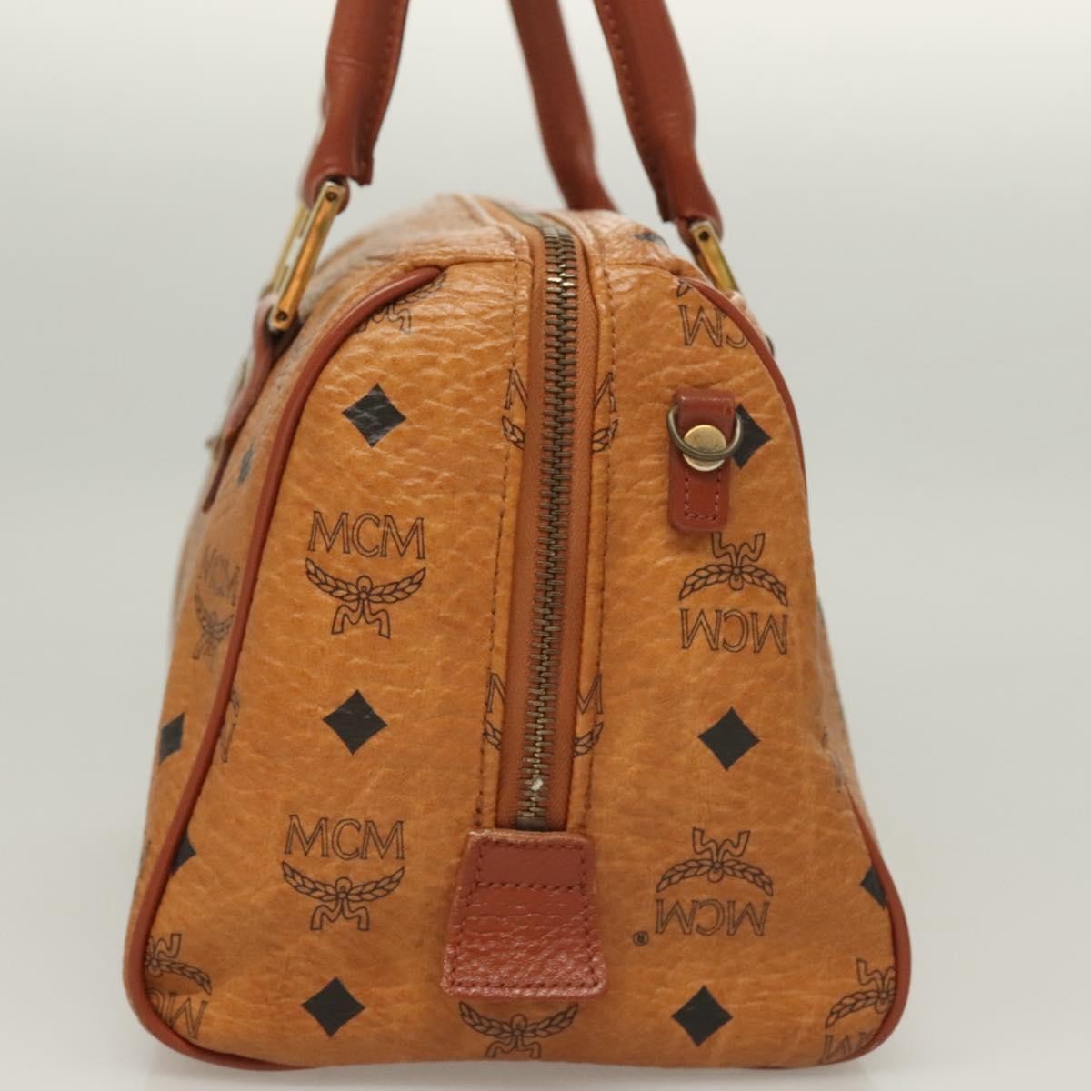 MCM Visetos Handbag Canvas and Leather, BROWN, CANVAS, Handbag