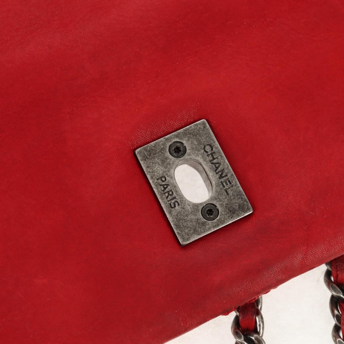 Chanel Diamond Stitch Chain Flap Bag Quilted Iridescent Calfskin, RED, LEATHER, Shoulder bag