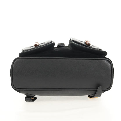Gucci Vintage Bamboo Backpack Suede, BLACK, SUEDE, Backpack