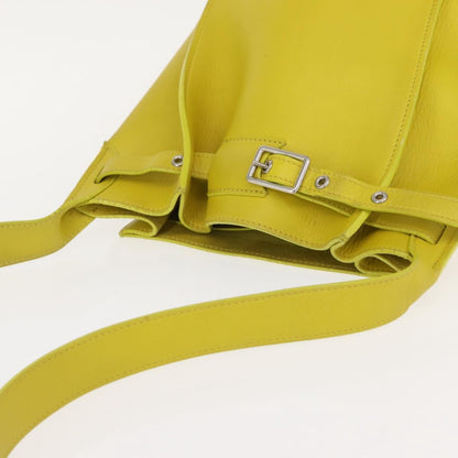 Celine Long Strap Big Bag Bucket Leather, YELLOW, LEATHER, Shoulder bag