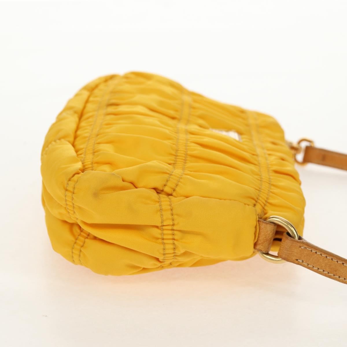Prada Pochette Tessuto Gaufre, YELLOW, NYLON, Clutche & pouche