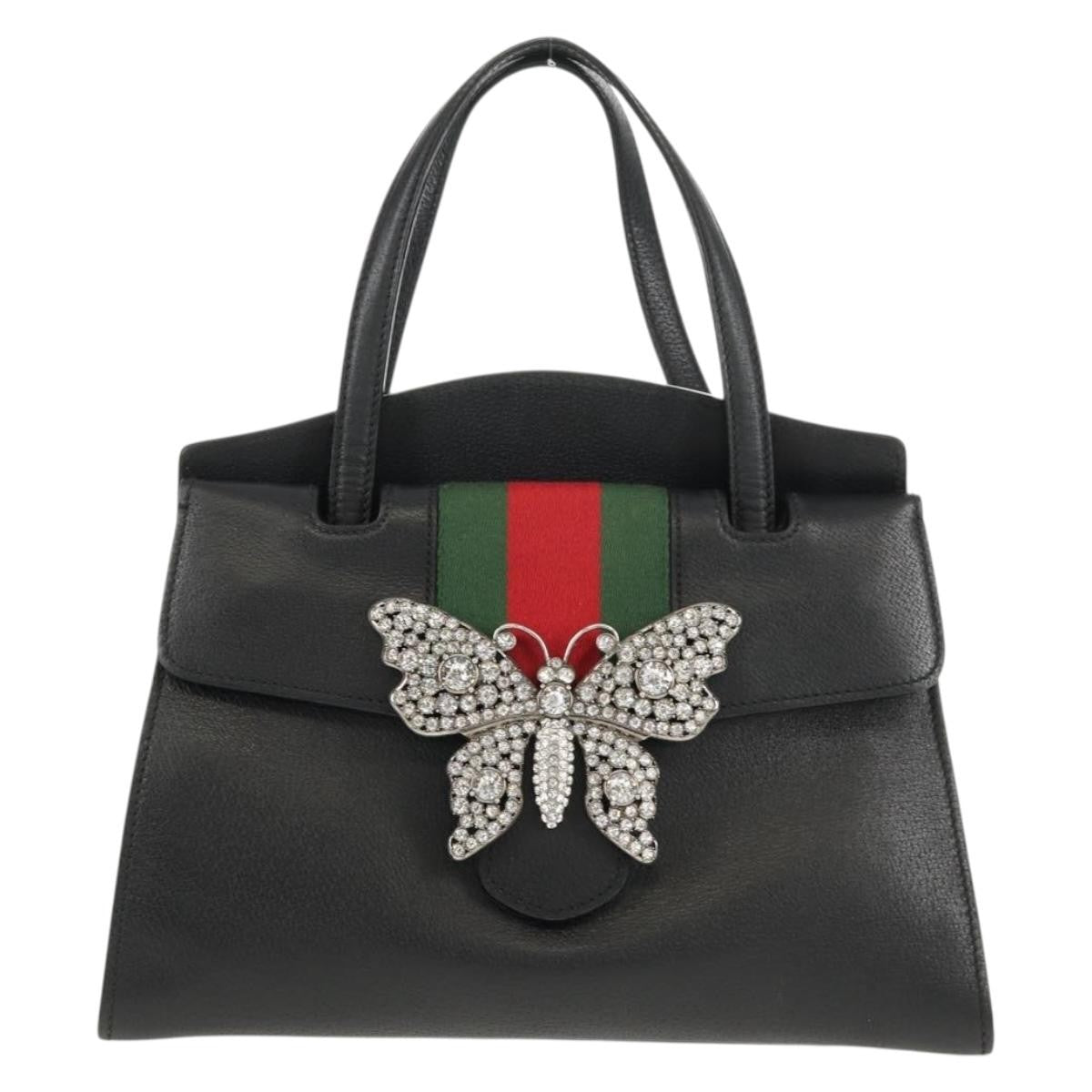 Gucci Totem Top Handle Bag Leather, BLACK, LEATHER, Handbag
