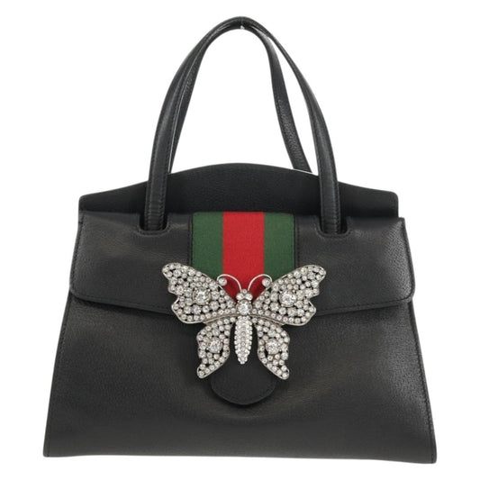 Gucci Totem Top Handle Bag Leather, BLACK, LEATHER, Handbag