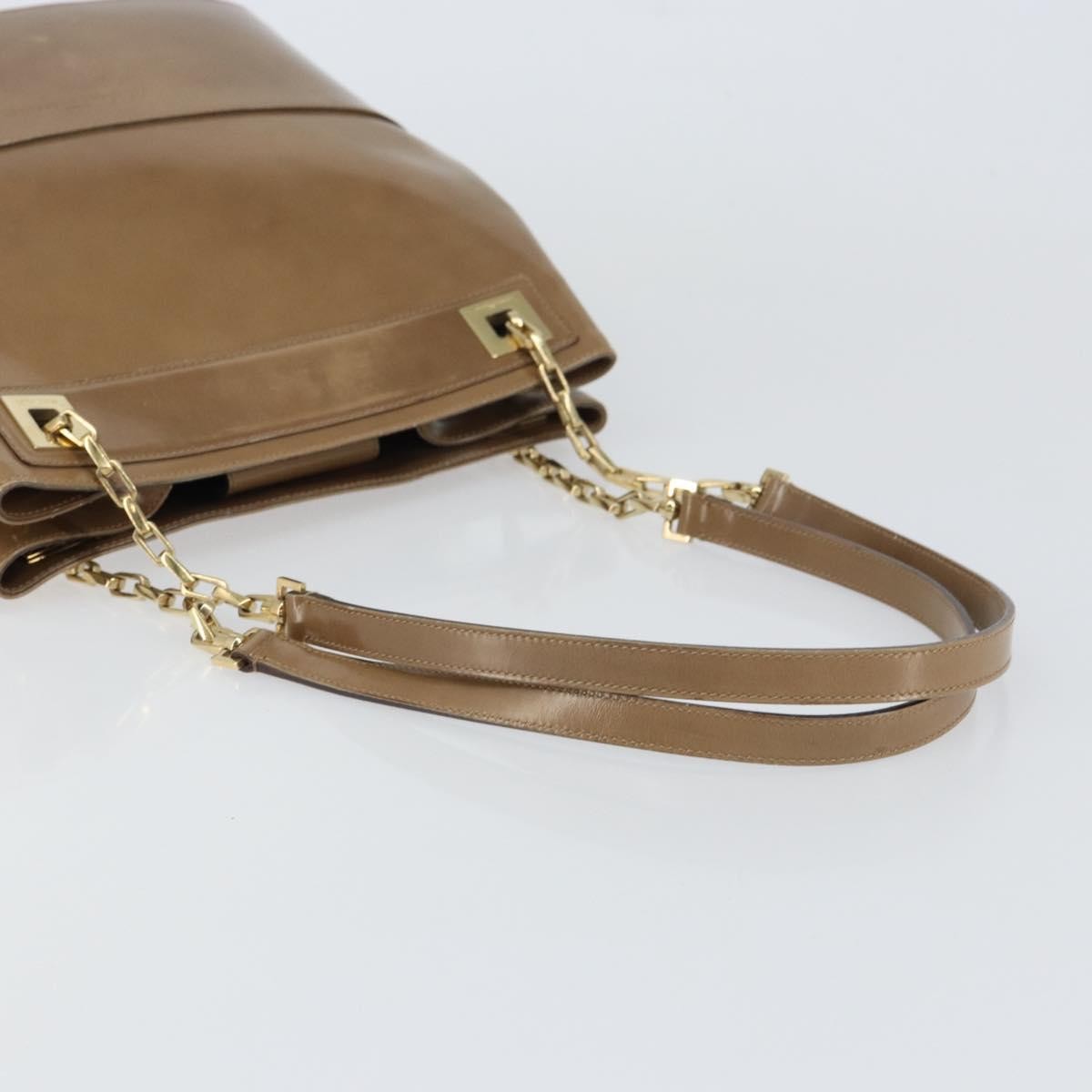 Salvatore Ferragamo Vintage Shoulder Bag Patent leather, BEIGE, PATENT_LEATHER, Shoulder bag