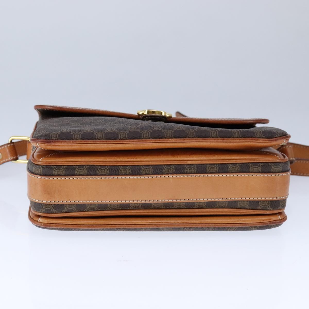 Celine Macadam Shoulder Bag PVC Leather, BROWN, CANVAS, Shoulder bag