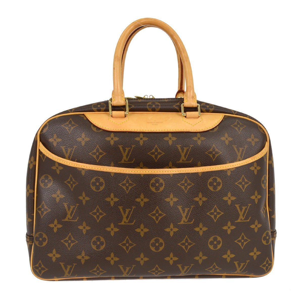 Louis Vuitton Deauville Handbag Monogram Canvas, BROWN, CANVAS, Handbag