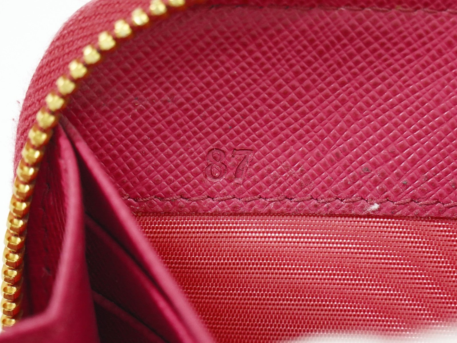 Prada Zip Around Tab Wallet Saffiano Leather, PINK, LEATHER, Wallets