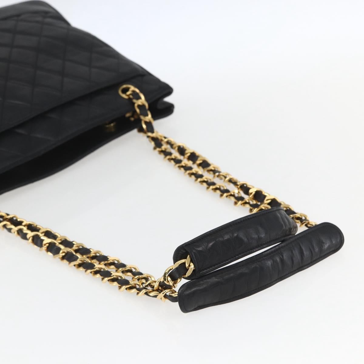 Chanel Vintage Shopping Tote Quilted Lambskin, BLACK, LEATHER, Tote bag