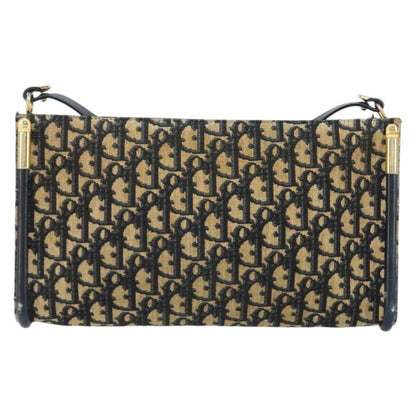 Christian Dior Vintage Trotter Shoulder Bag Canvas, NAVY, CANVAS, Shoulder bag