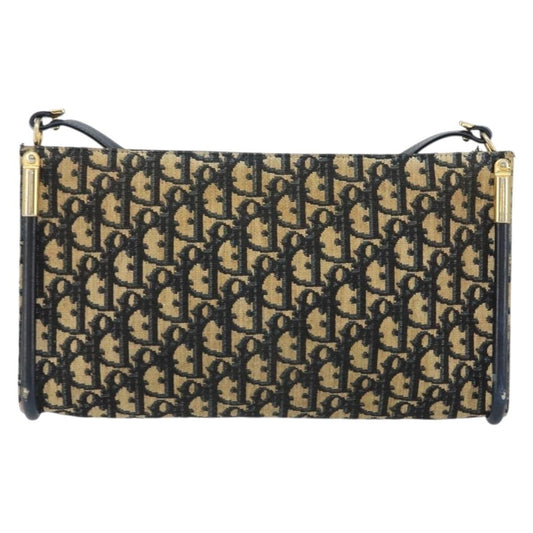Christian Dior Vintage Trotter Shoulder Bag Canvas, NAVY, CANVAS, Shoulder bag