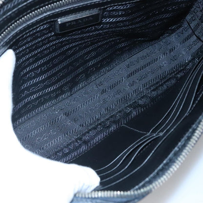 Prada Zip Pochette Saffiano Leather, NAVY, LEATHER, Clutche & pouche