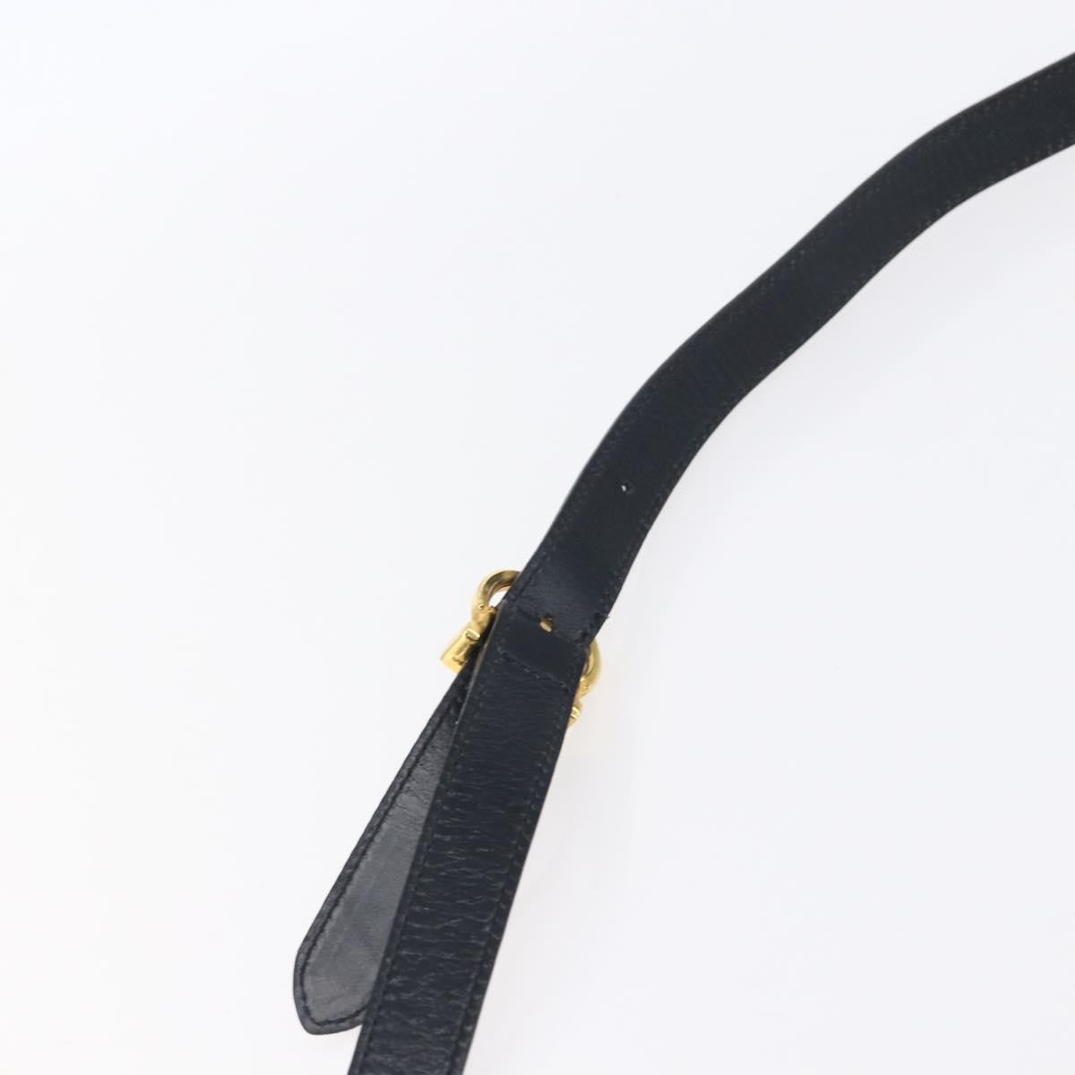 Salvatore Ferragamo Gancini Shoulder Bag Leather, NAVY, LEATHER, Shoulder bag