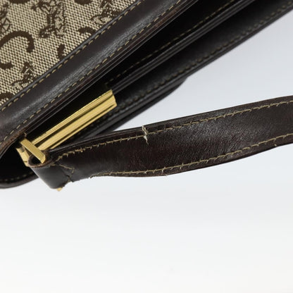 Celine C Sulky Shoulder bag Canvas and Leather, BROWN, CANVAS, Shoulder bag