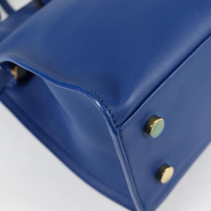 Saint Laurent Monogram Cabas Leather, BLUE, LEATHER, Handbag