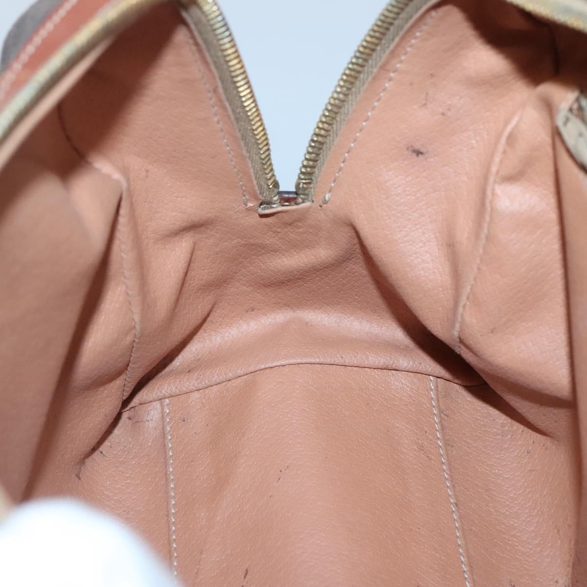 Celine Macadam Handbag Macadam with leather, BROWN, CANVAS, Handbag