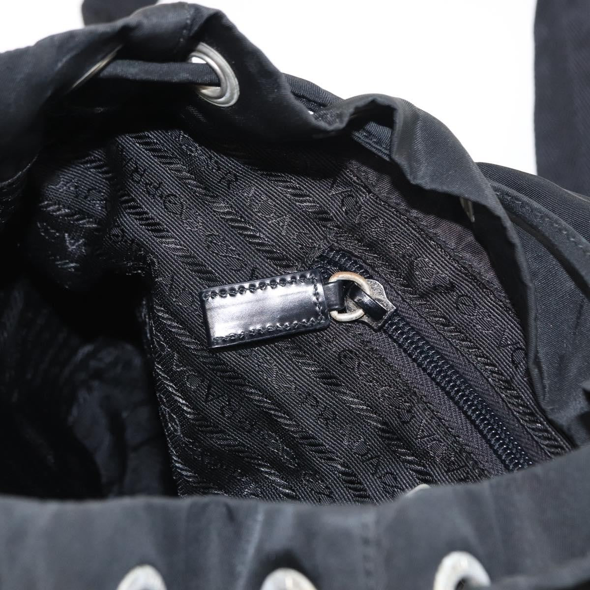 Prada Vela Double Front Pocket Backpack Tessuto with Saffiano Leather, BLACK, NYLON, Backpack