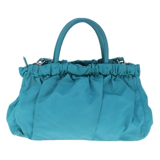 Prada Bow Convertible Tote Tessuto, BLUE, NYLON, Handbag