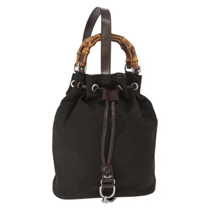 Gucci Vintage Bamboo Sling Backpack Nylon, KHAKI, NYLON, Backpack