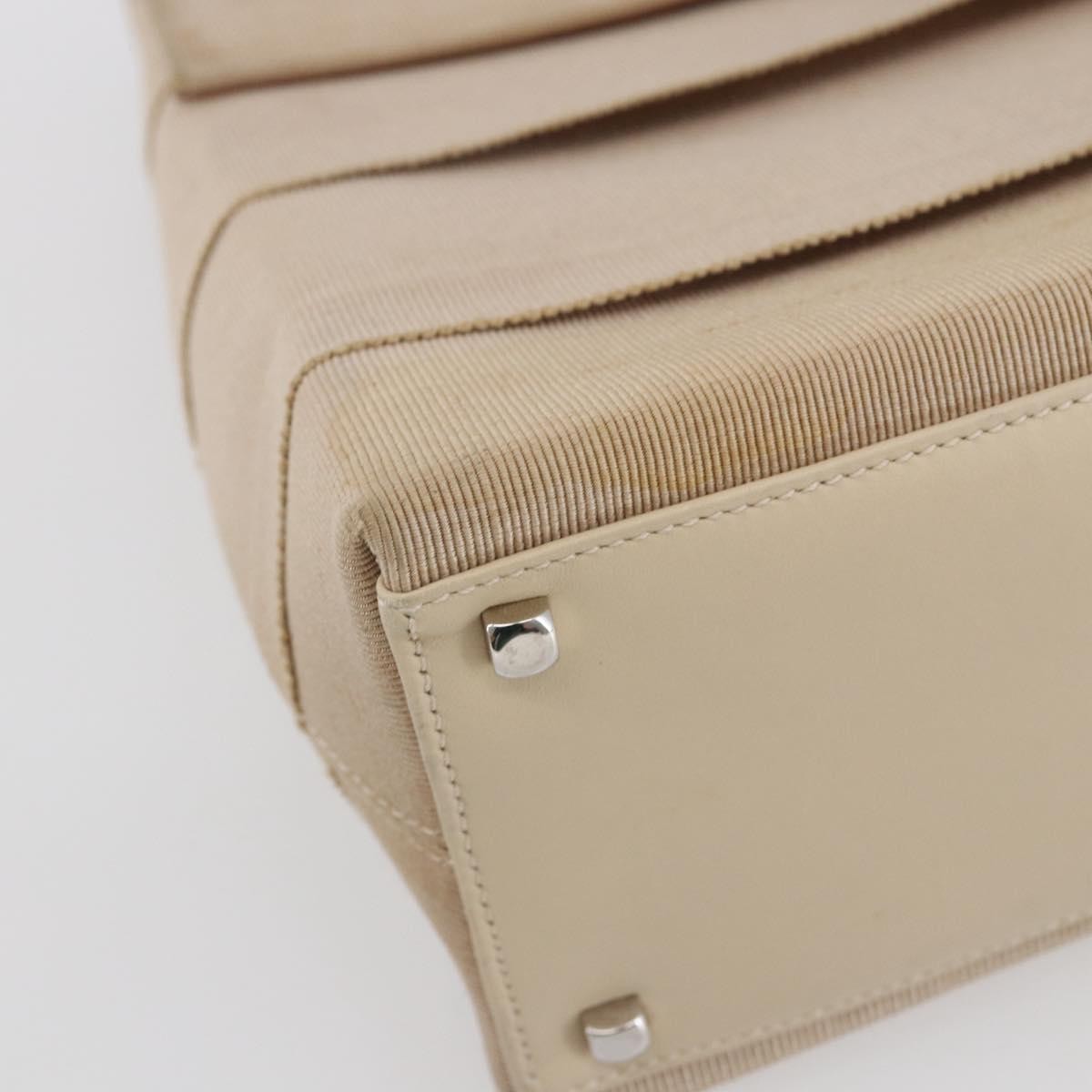 Salvatore Ferragamo Vintage Gancini Cage Top Handle Bag Canvas, BEIGE, CANVAS, Bag