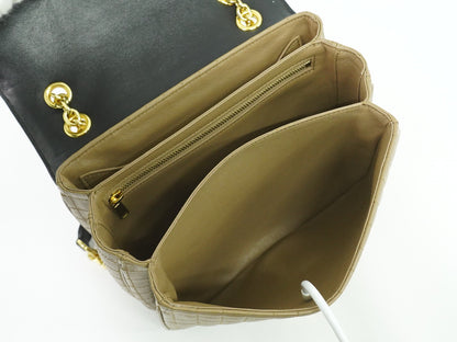 Celine C Bag Quilted Leather Small, BROWN, LEATHER, Handbag