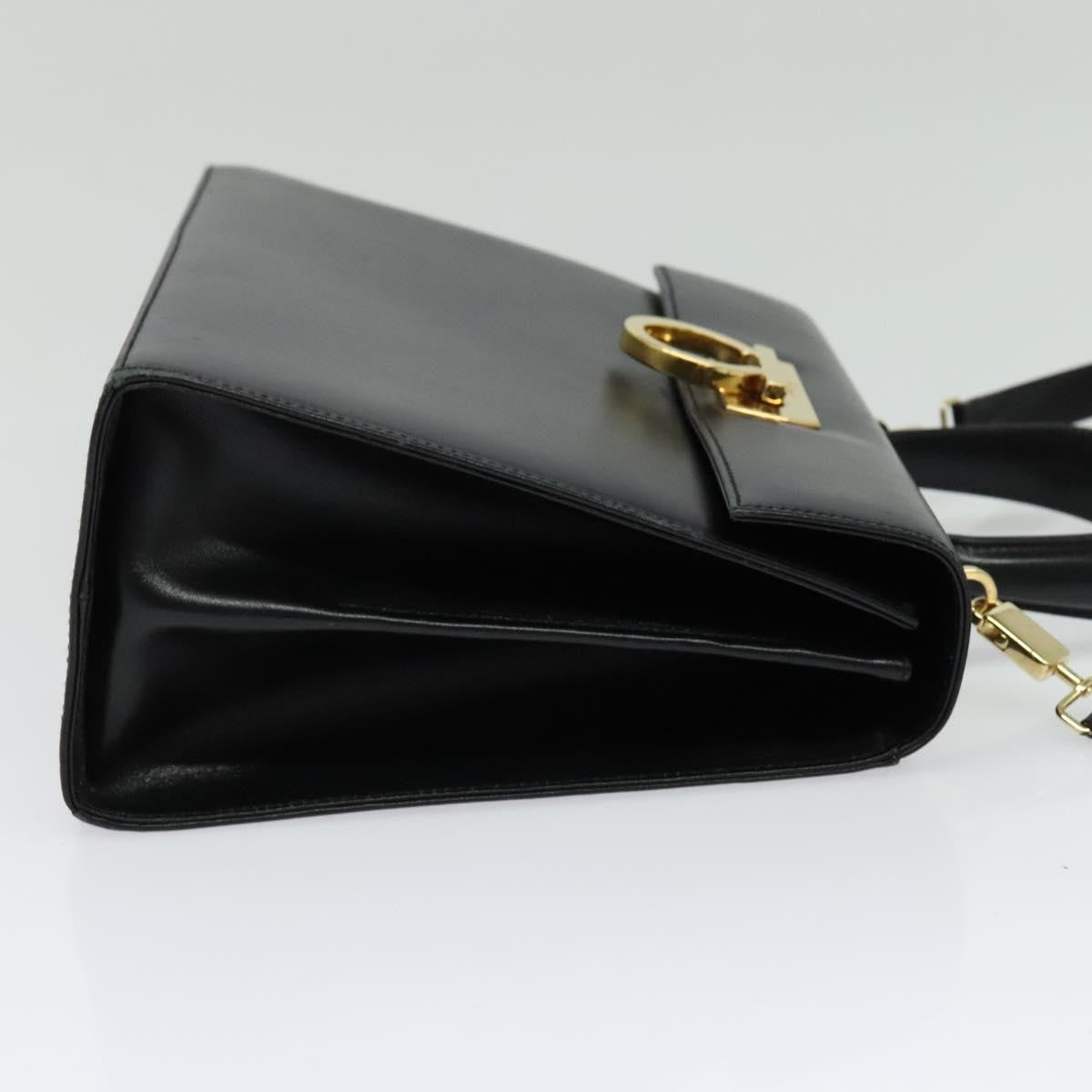 Salvatore Ferragamo Gancini Tote Leather, BLACK, LEATHER, Tote bag