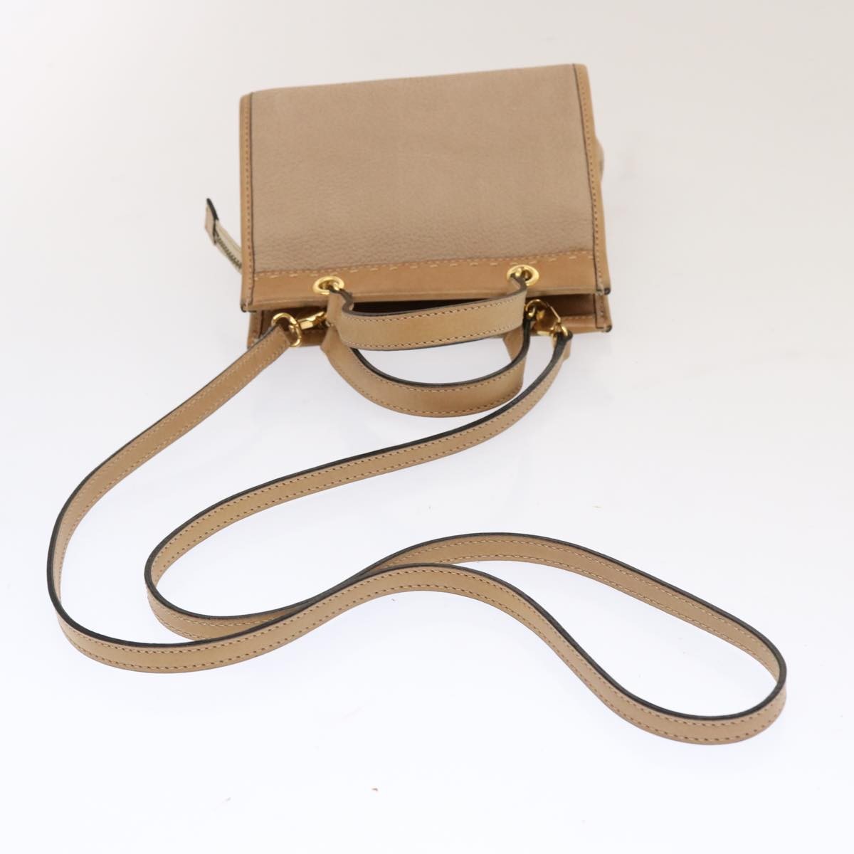 Celine Handbag Leather, BEIGE, LEATHER, Handbag