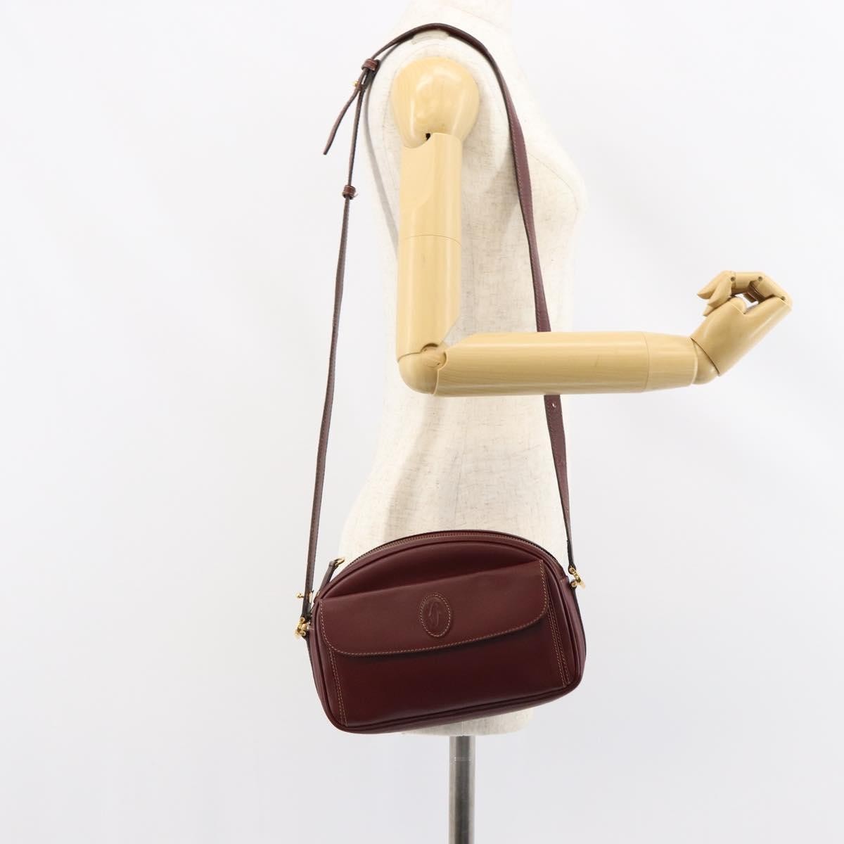 cartier Must de Cartier Shoulder Bag Leather, BURGUNDY, LEATHER, Shoulder bag