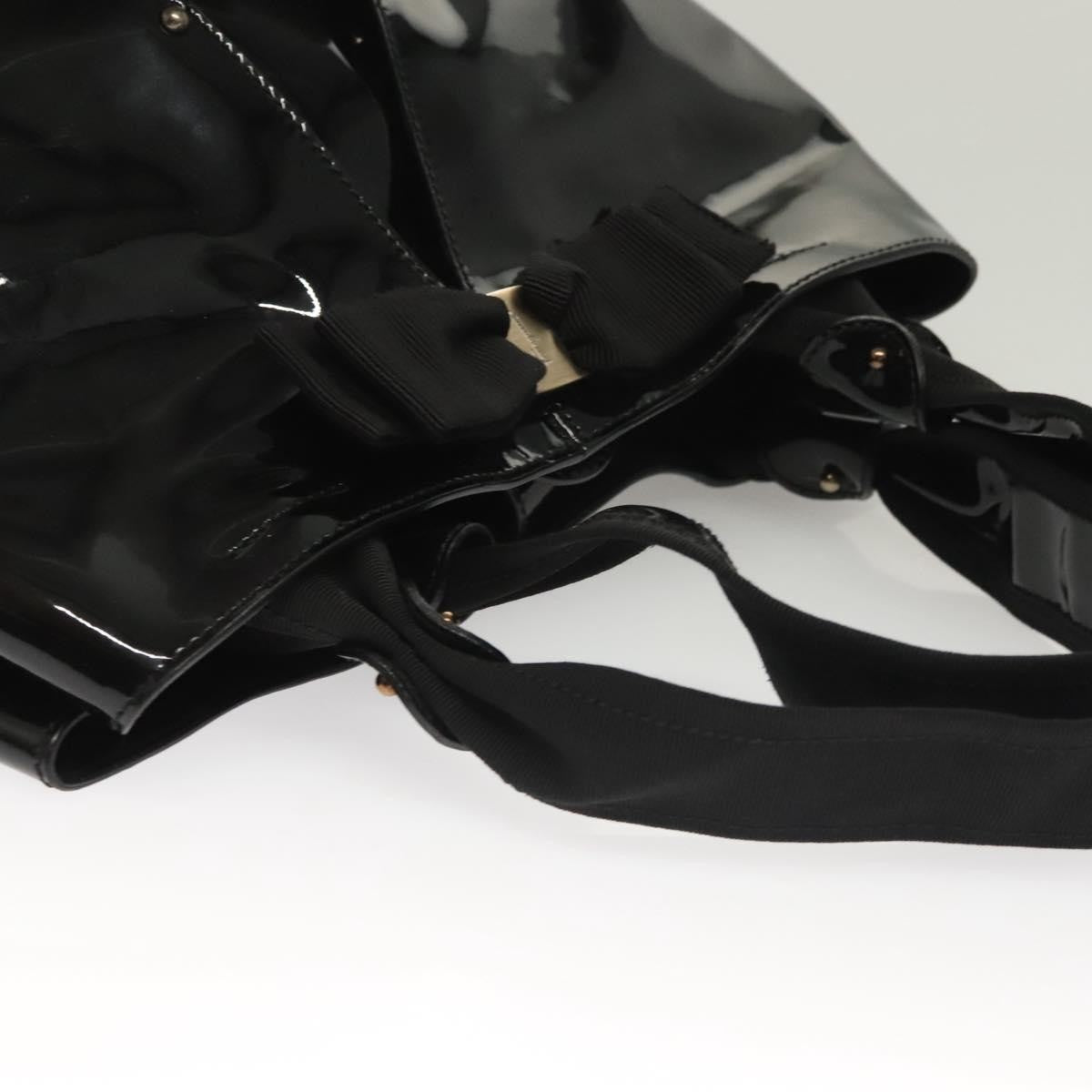 Salvatore Ferragamo Vala Handbag Patent leather, BLACK, PATENT_LEATHER, Handbag