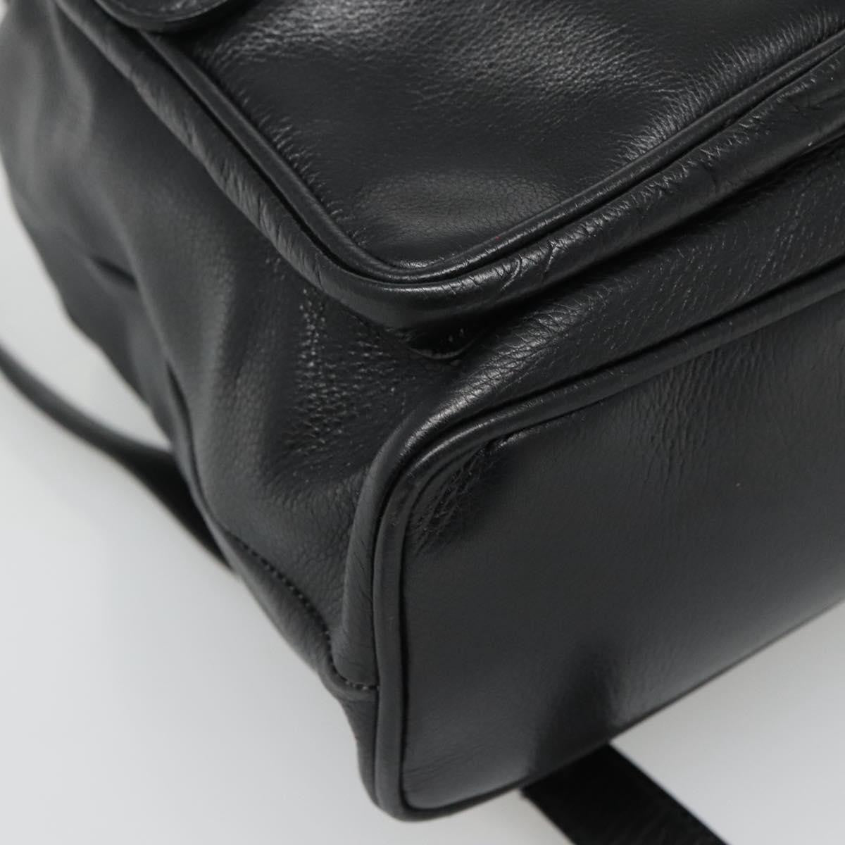 Gucci Vintage Bamboo Backpack Leather, BLACK, LEATHER, Backpack