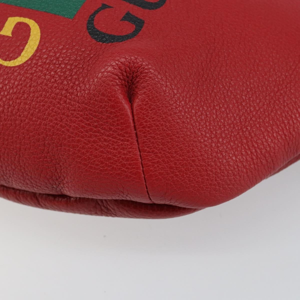 Gucci Logo Belt Bag Printed Leather, RED, LEATHER, Shoulder bag