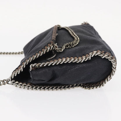 Stella McCartney Falabella Fold Over Crossbody Bag Shaggy Deer, NAVY, POLYESTER, Shoulder bag