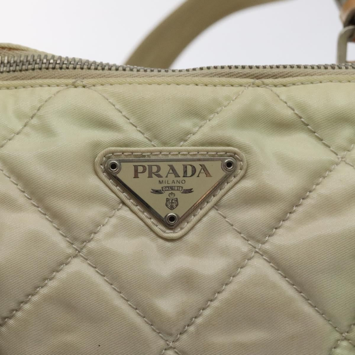 Prada Vintage Shoulder Bag Nylon and Patent Leather, BEIGE, NYLON, Shoulder bag