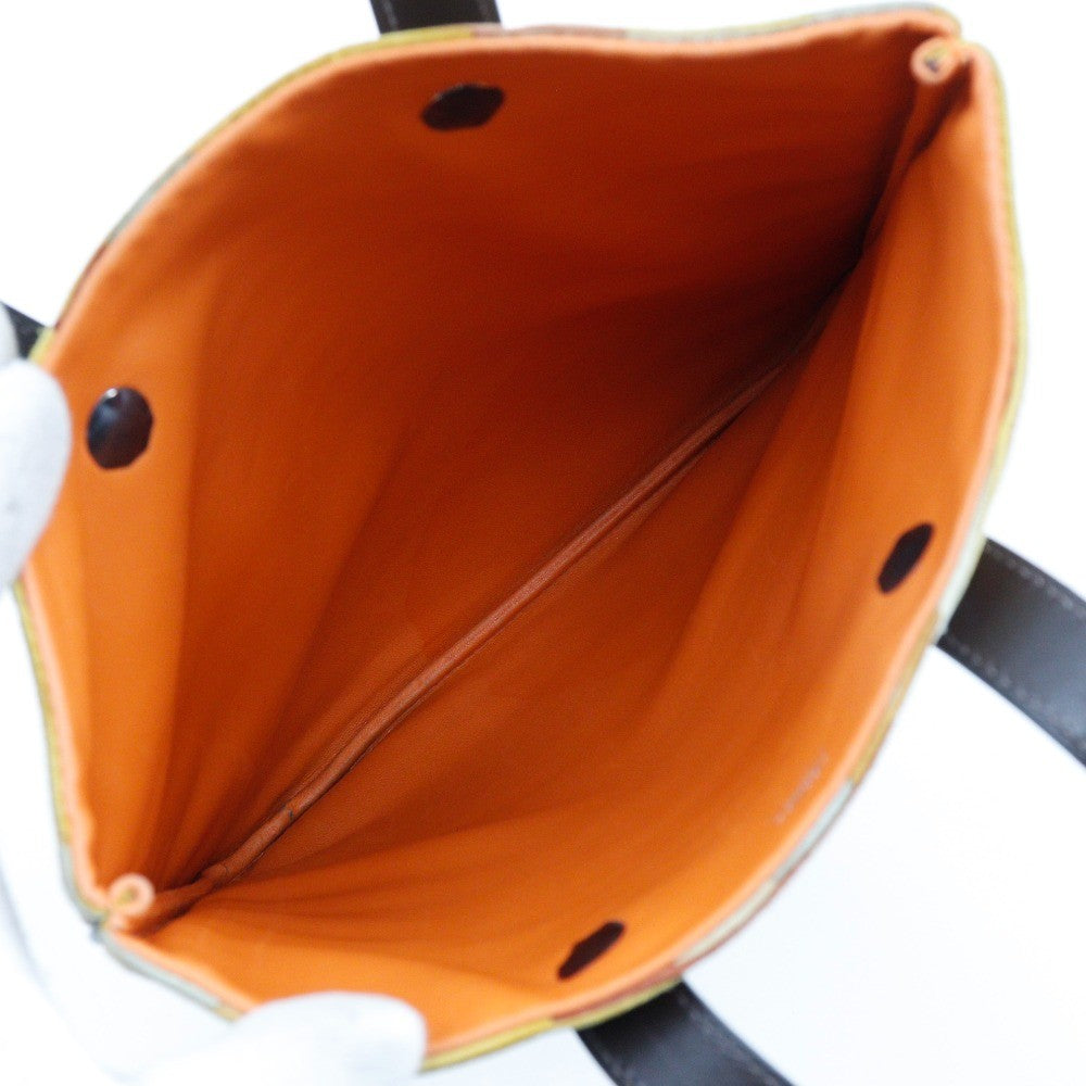 Hermes Ahmedabad Tote Canvas, ORANGE, CANVAS, Tote bag