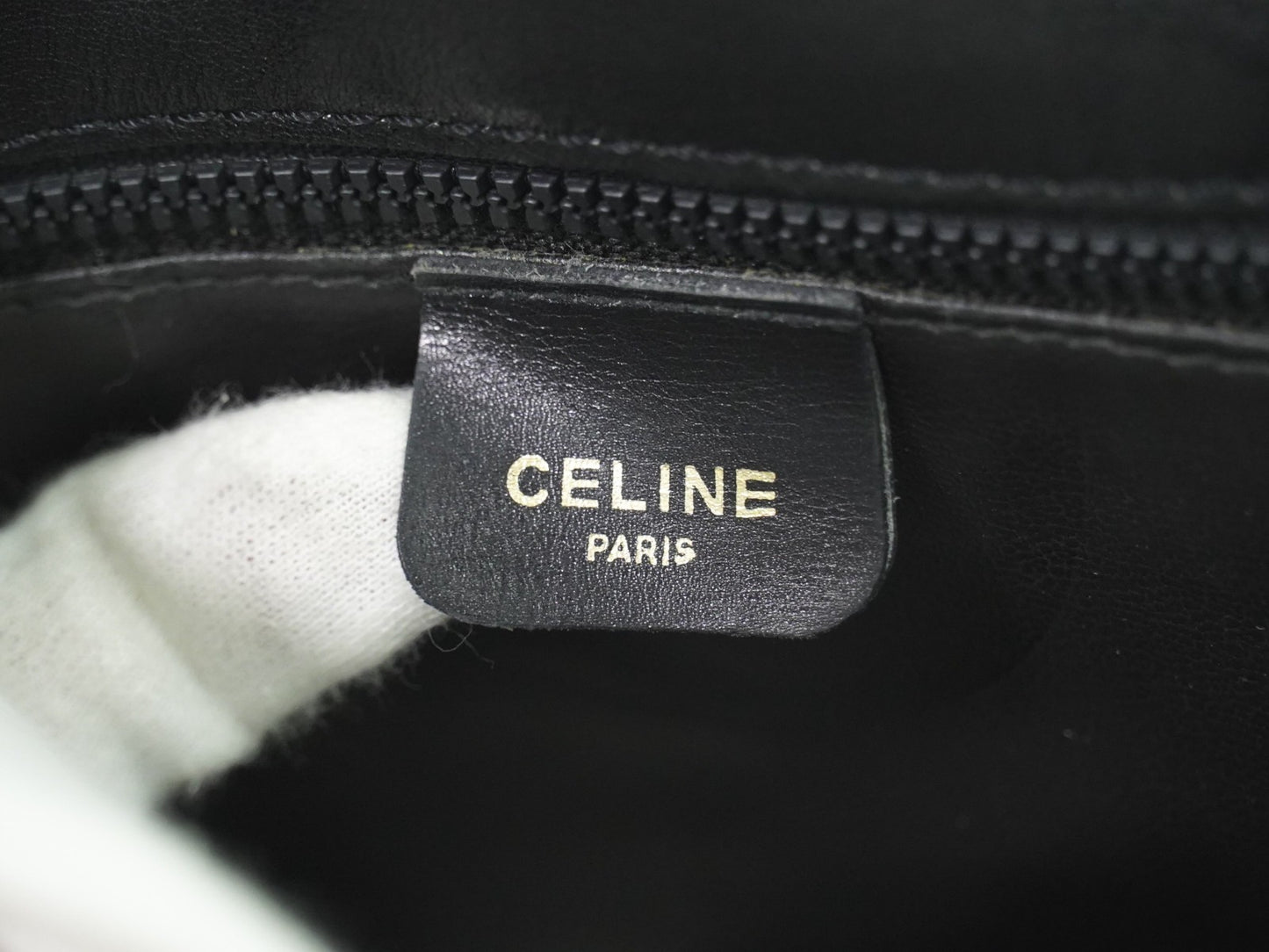 Celine Vintage Shoulder Bag Leather, BLACK, LEATHER, Shoulder bag