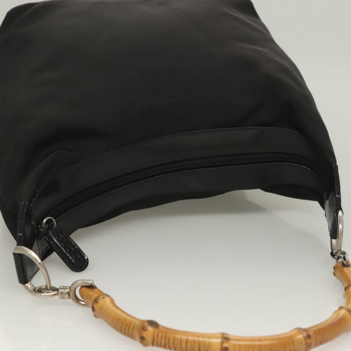 Gucci Vintage Bamboo Shoulder Bag Nylon, BLACK, NYLON, Shoulder bag