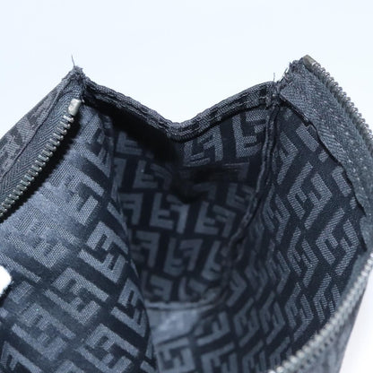 Fendi FF Logo Pouch Canvas, BLACK, CANVAS, Clutche & pouche