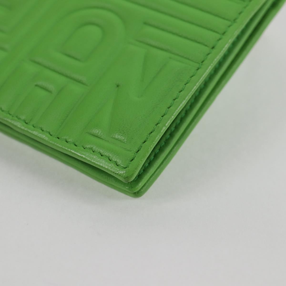 Fendi Wallet on Chain Logo Embossed Leather, GREEN, LEATHER, Wallets
