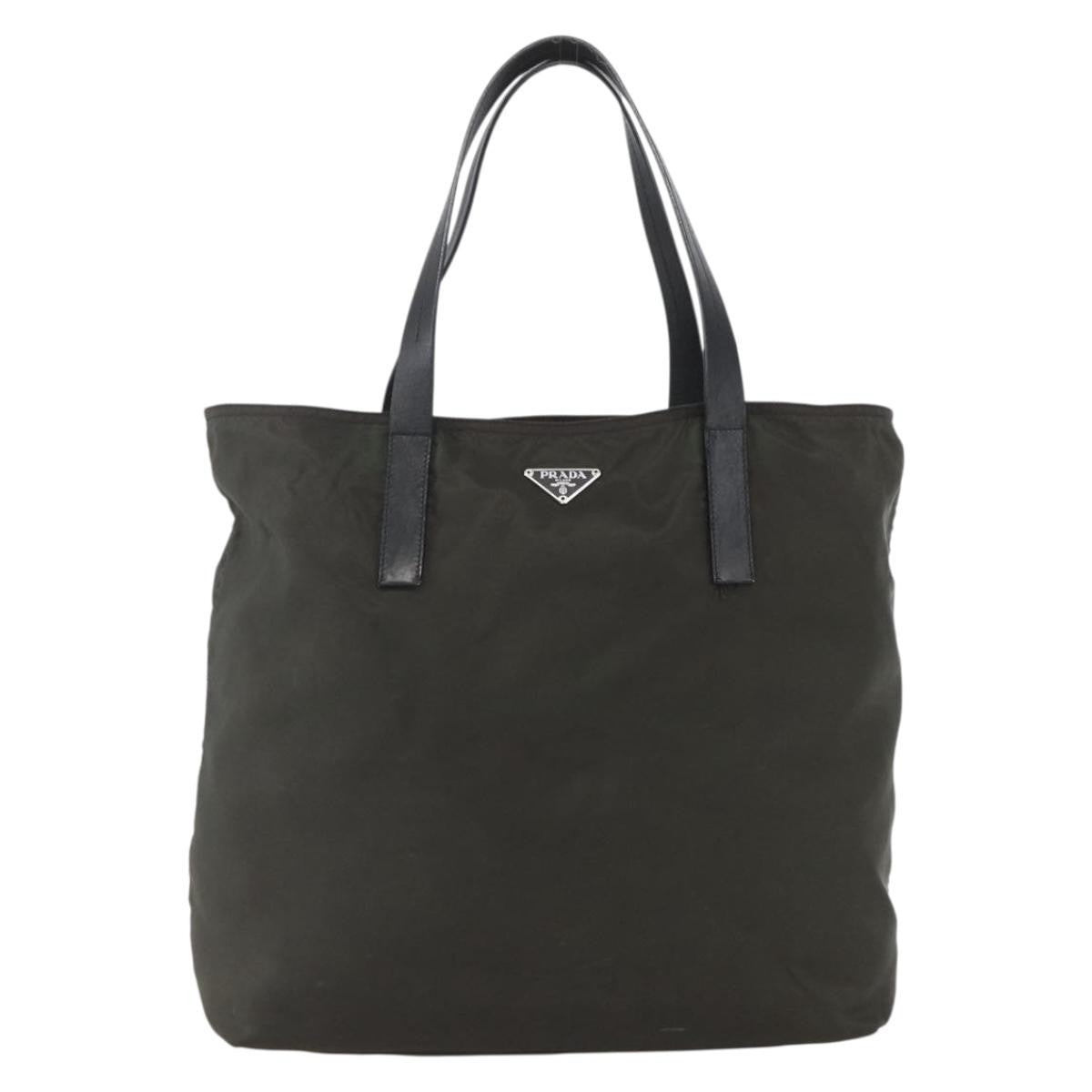 Prada Zip Tote Tessuto, KHAKI, NYLON, Tote bag