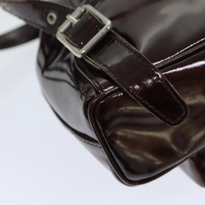 Gucci Vintage Bamboo Backpack Patent, BROWN, PATENT_LEATHER, Backpack