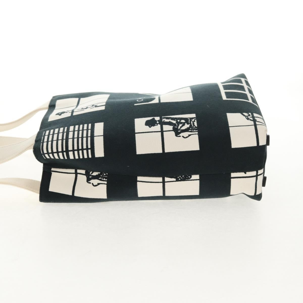 Chanel Coco Window Tote Printed Canvas, BLACK, CANVAS, Tote bag