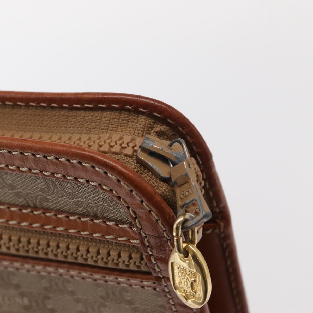 Celine Macadam Pochette Clutch, BEIGE, PVC, Clutche & pouche