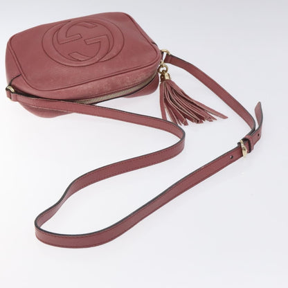 Gucci Soho Disco Crossbody Bag Leather, PINK, LEATHER, Shoulder bag